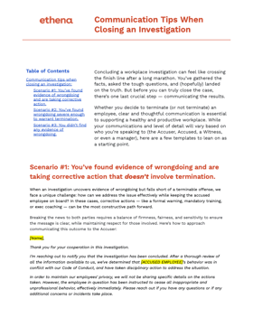 Downloadable_Communication Tips When Closing an Investigation Downloadable_Communication Tips When Closing an Investigation