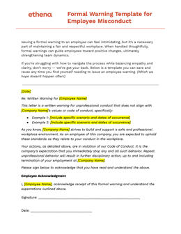 Ethena Formal Warning Template Cover Ethena Formal Warning Template Cover