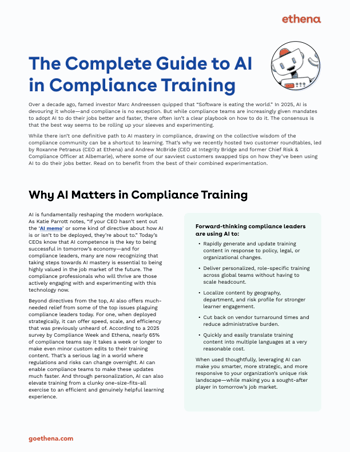 The Complete Guide to AI in Compliance Training Cover
