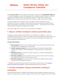 New York Retail Worker Safety Act Checklist Cover New York Retail Worker Safety Act Checklist Cover