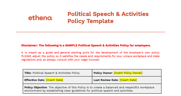 Political Speech & Activities Policy Template Cover-1